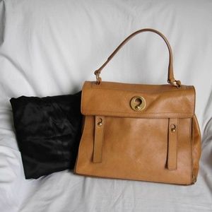 YSL Yves Saint Laurent Tan leather Muse Two Bag